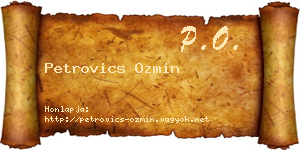 Petrovics Ozmin névjegykártya